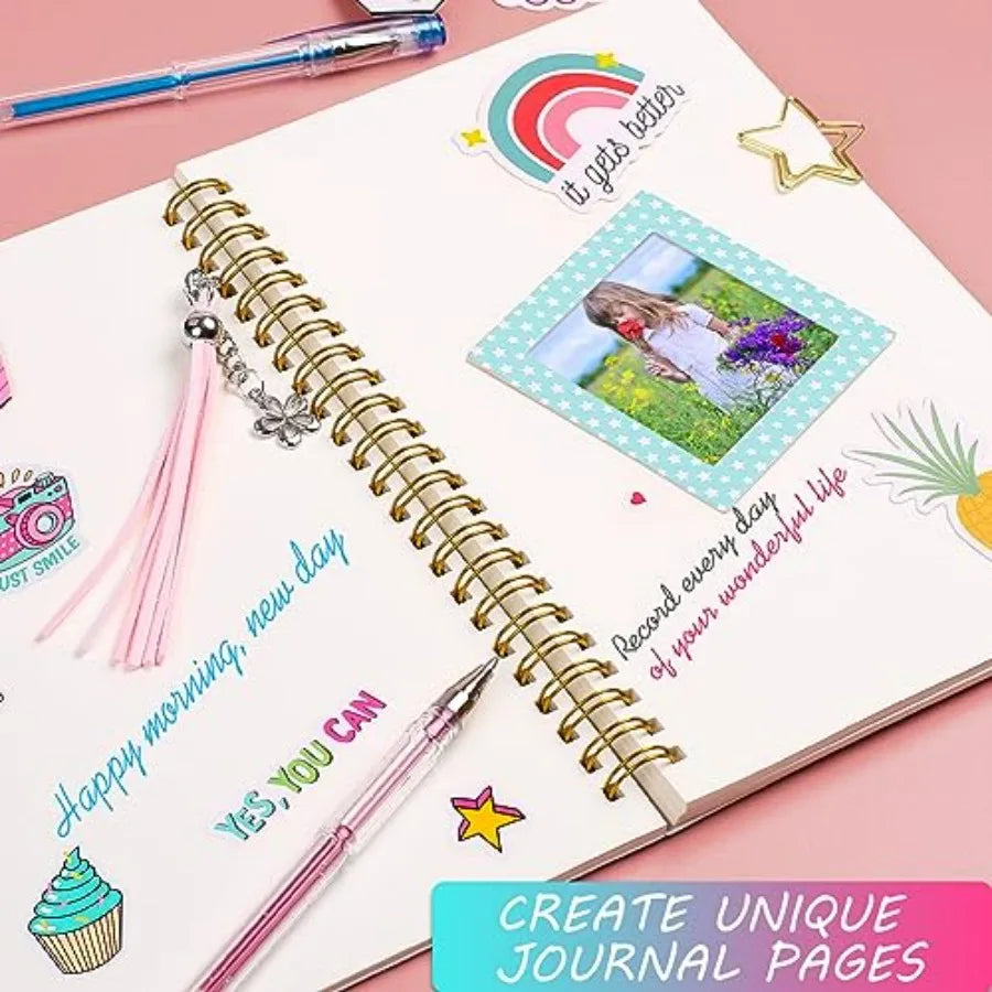 DIY Journal Kit for Girls, Scrapbook and Diary Supplies Set, Birthday Gifts for Teen Girls Craft Sets - Unleash Creativity Jour