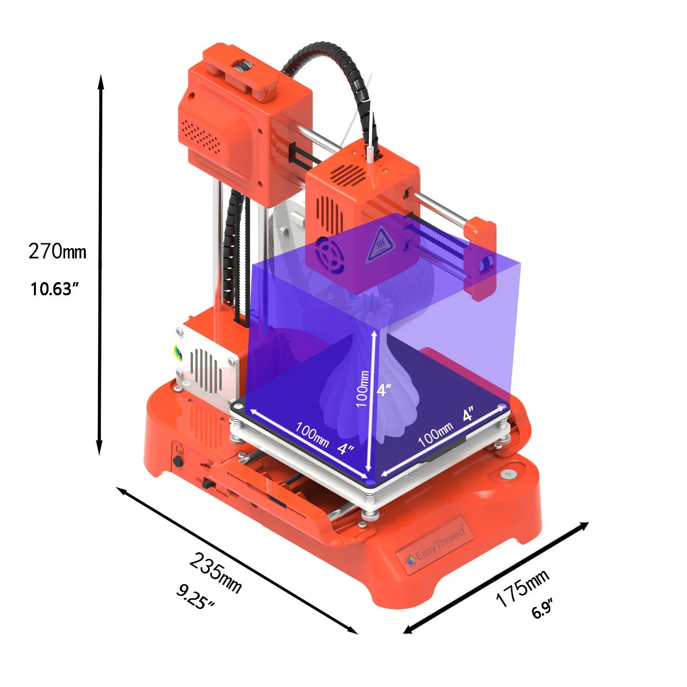 Easy Thread K7 Portable Mini Desktop 3D Printer Model Making Entry Level Printer for Beginners & Kids