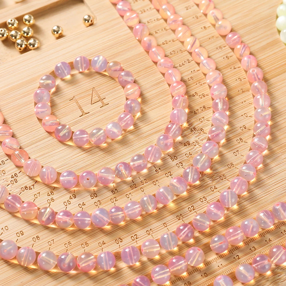 Wooden Flocked Jewelry Making, Measurements Beading Board Bracelet Necklace