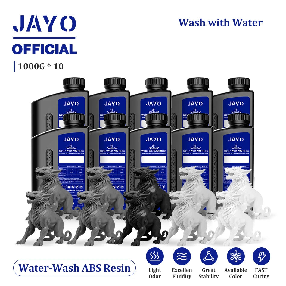 JAYO Water Wash  405nm UV Resin 10kg ABS Like 3D Printer Resin  Standard Rapid Photopolymer Resin for LCD/DLP/SLA