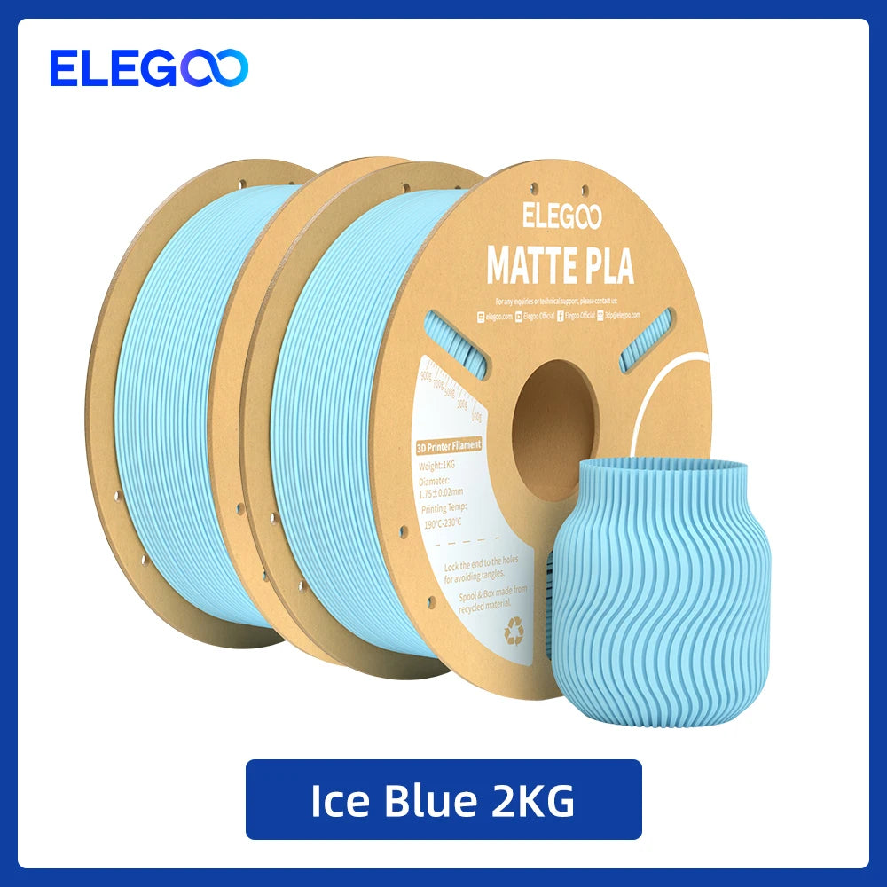 Matte Filament PLA 1KG for FDM 3D Printer PLA ELEGOO Dimensional Accuracy +/- 0.02mm