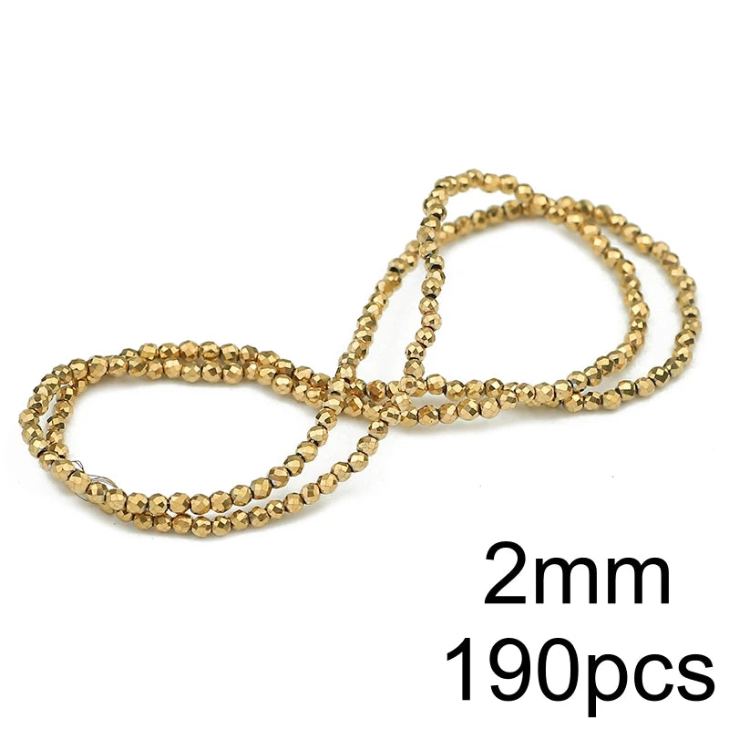 AAA+ Retention Color Natural Gold Plated Hematite  Loose Beads For Jewelry Making