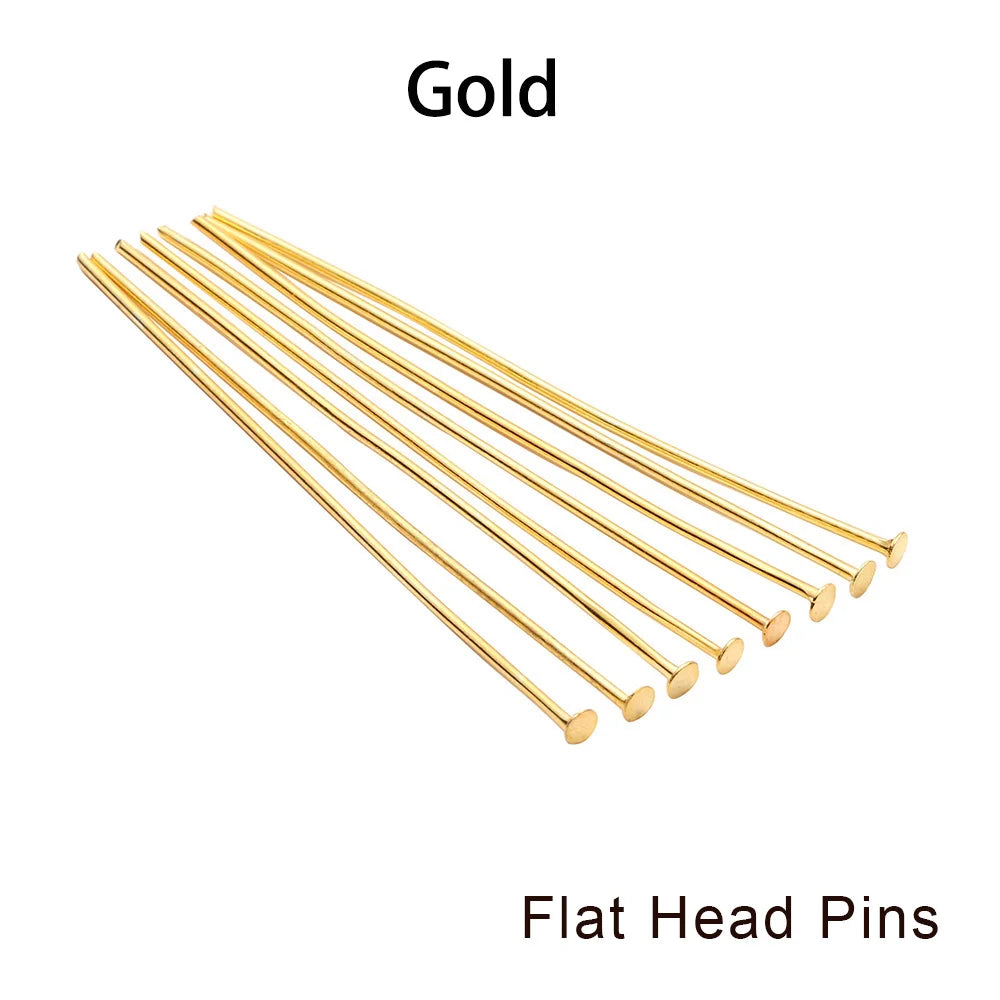 Eye & Head Pin Gold Plated Ball Head Pins for Jewelry  Making 100-200 Pieces