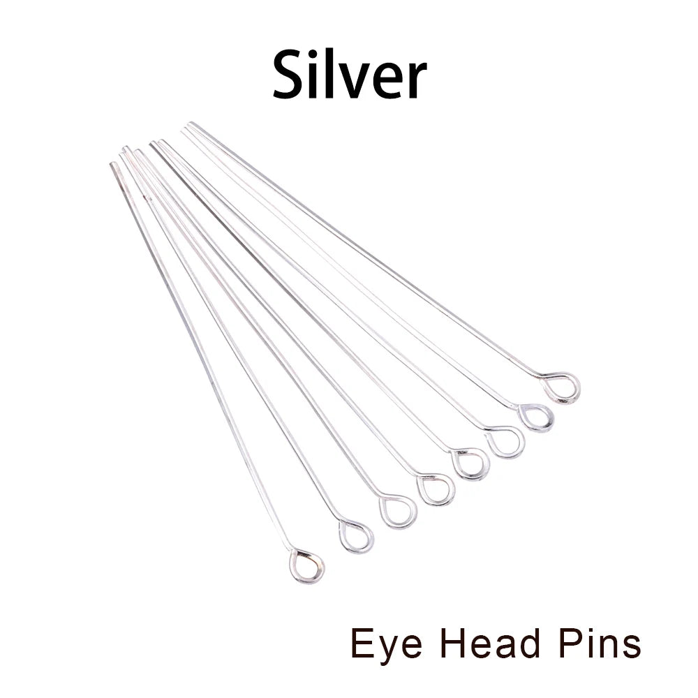Eye & Head Pin Gold Plated Ball Head Pins for Jewelry  Making 100-200 Pieces