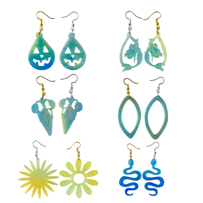 Resin Silicone Mold Jewelry Making UV Epoxy  Earring Pendants
