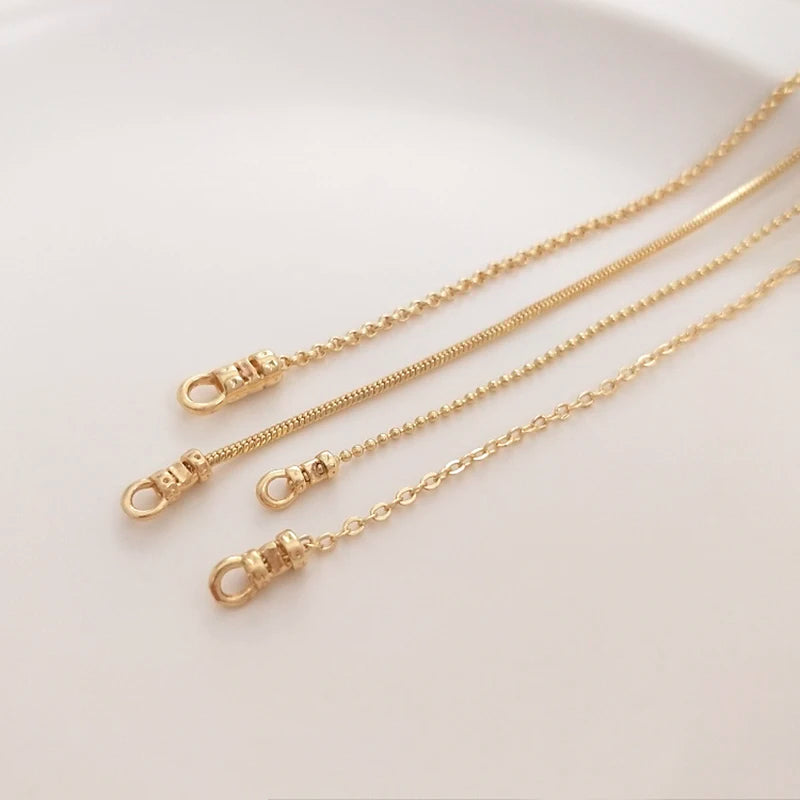 Brass 18K Gold Plated Crimp End Caps with Loop Tube Barrel  For Leather Cords And Chains For Jewelry Making 20 Pieces